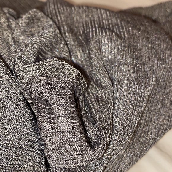 Zara Trafaluc Silver Shimmer One Shoulder Long Sleeve Top Size XS - Picture 5 of 6